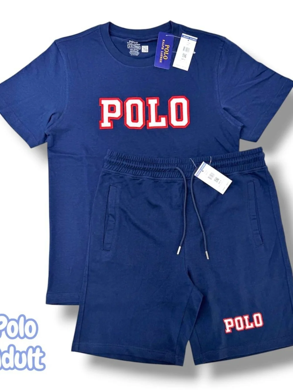 Polo by Ralph Lauren Navy Tee with Red & White Logo